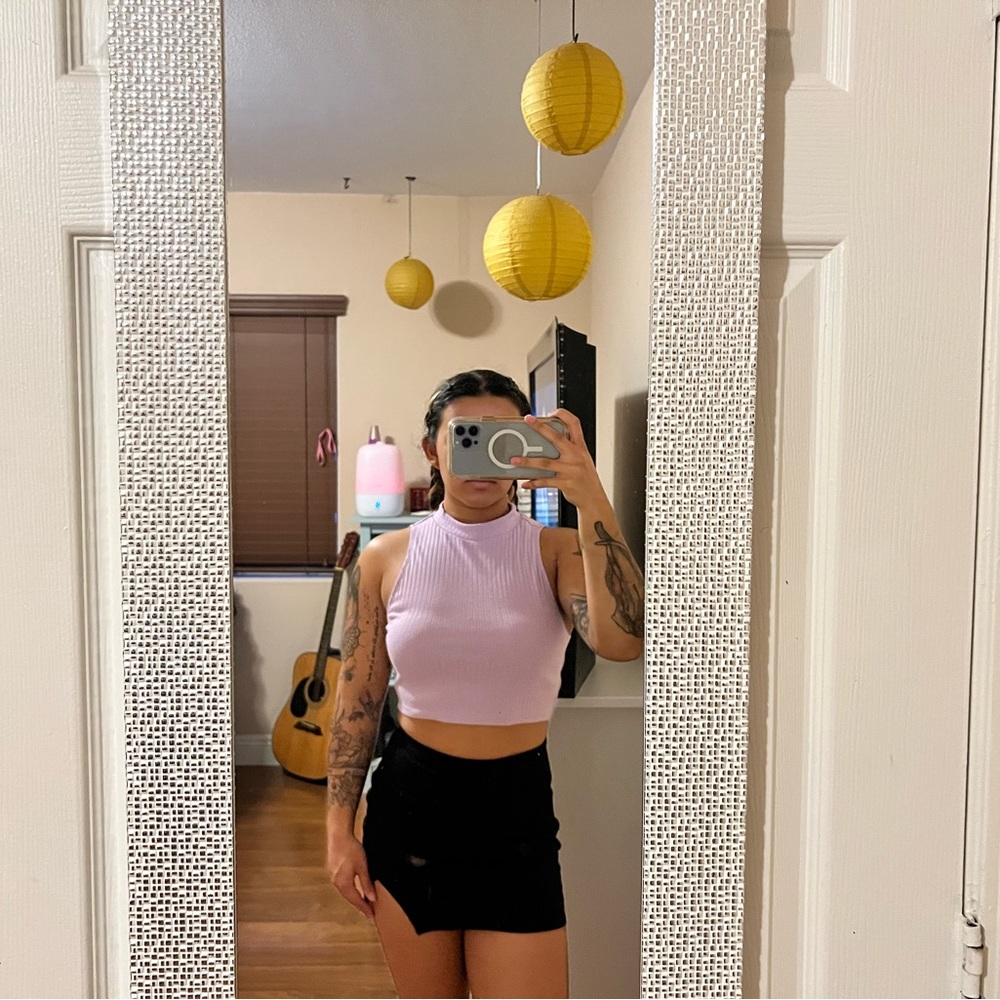 Lavender Sleeveless Crop Top
